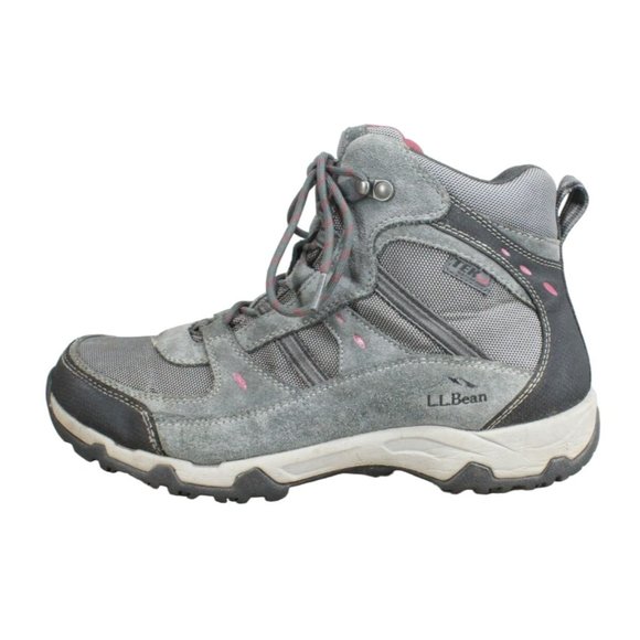 LL Bean Trail Model 4 Gray Suede Fabric Waterproof Hiking Boots 10 Wide - Picture 1 of 9